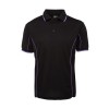 Piping Polo Shirts Black Purple